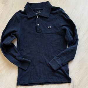 VGUC VINEYARD VINES SZ 6 boys pique polo long sleeve NAVY
